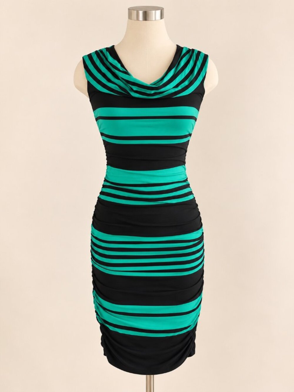 INC Teal/Black Slim Dress